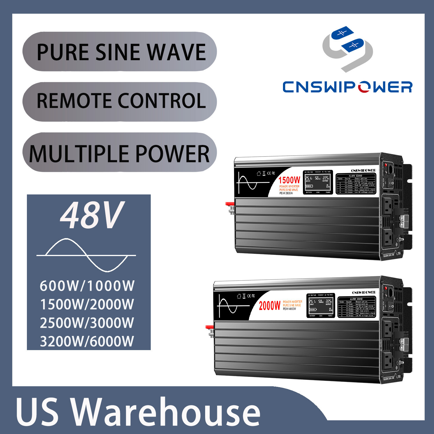 CNSWIPOWER 48V Reliable Pure Sine Wave Power Inverter 2Kw 3Kw 3500w 6K Watt gallery