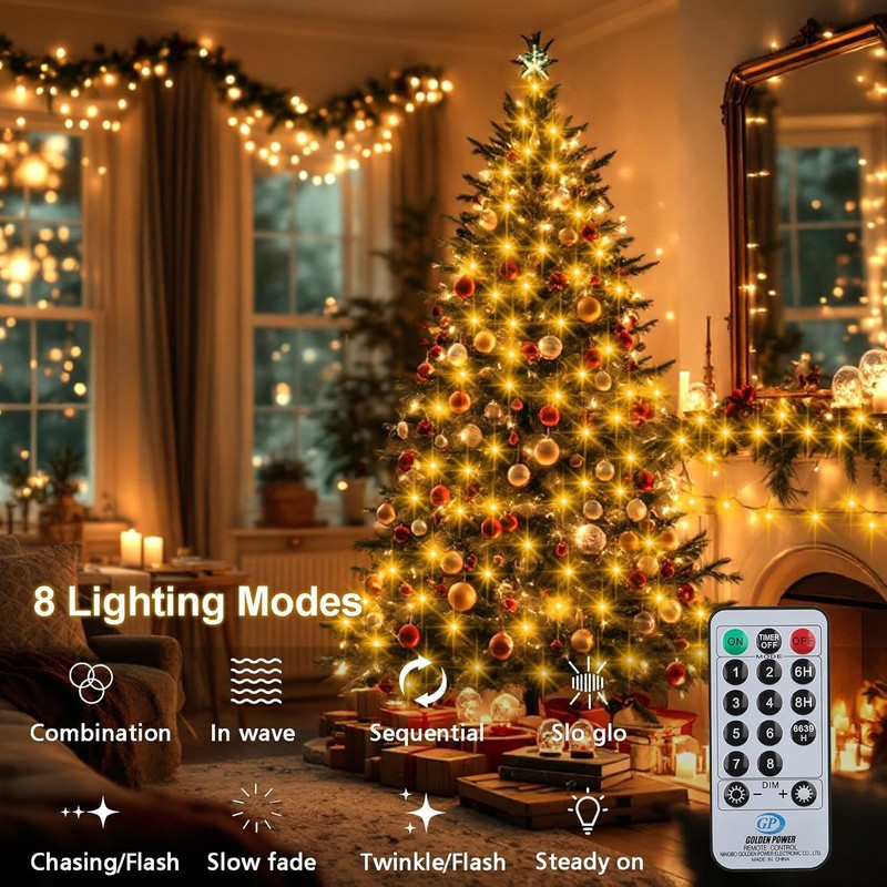 400 LED Christmas String Lights, Connectable Extra Long Clear White Warm White gallery
