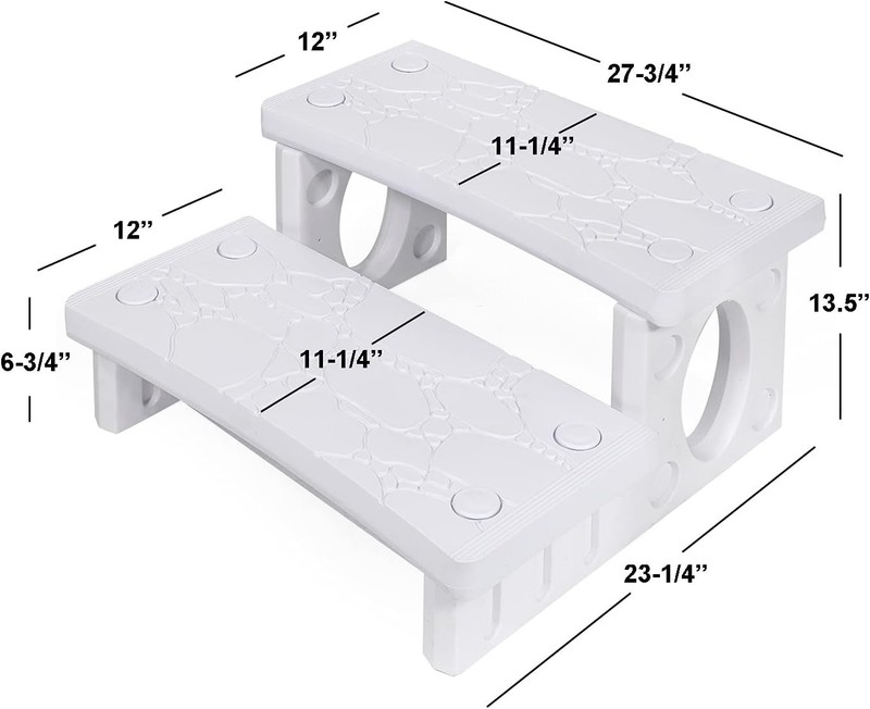 Weatherproof Multi-Purpose Spa Steps - Durable & Lightweight Design in White gallery