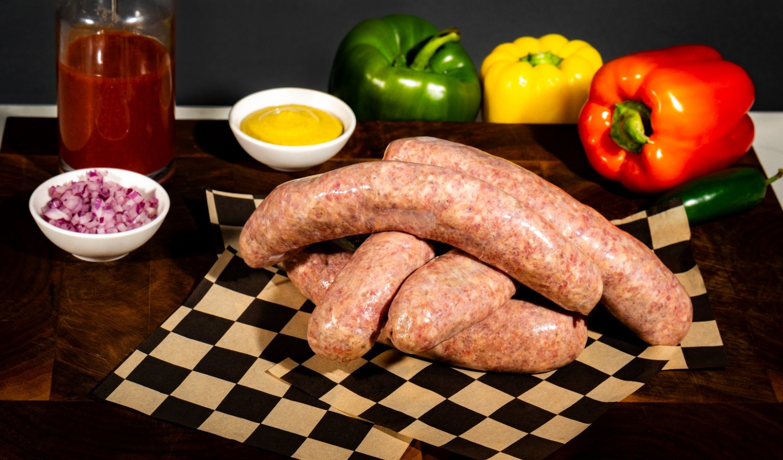 Handmade German Style Bratwust-8 in-8 oz-6 pack-3 pounds gallery