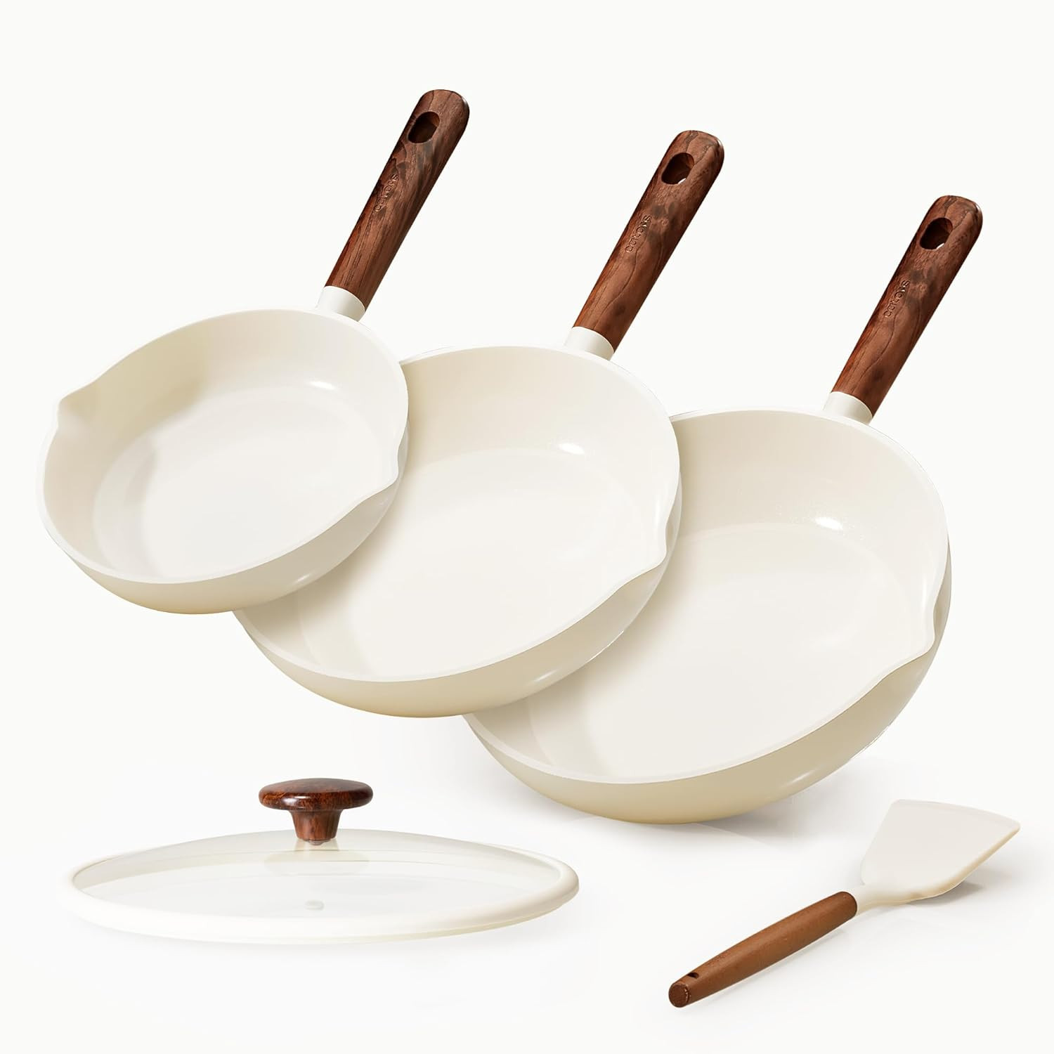 Nonstick Ceramic Frying Pans Set 5 PCS, Induction Compatible, 8-11 Inch gallery