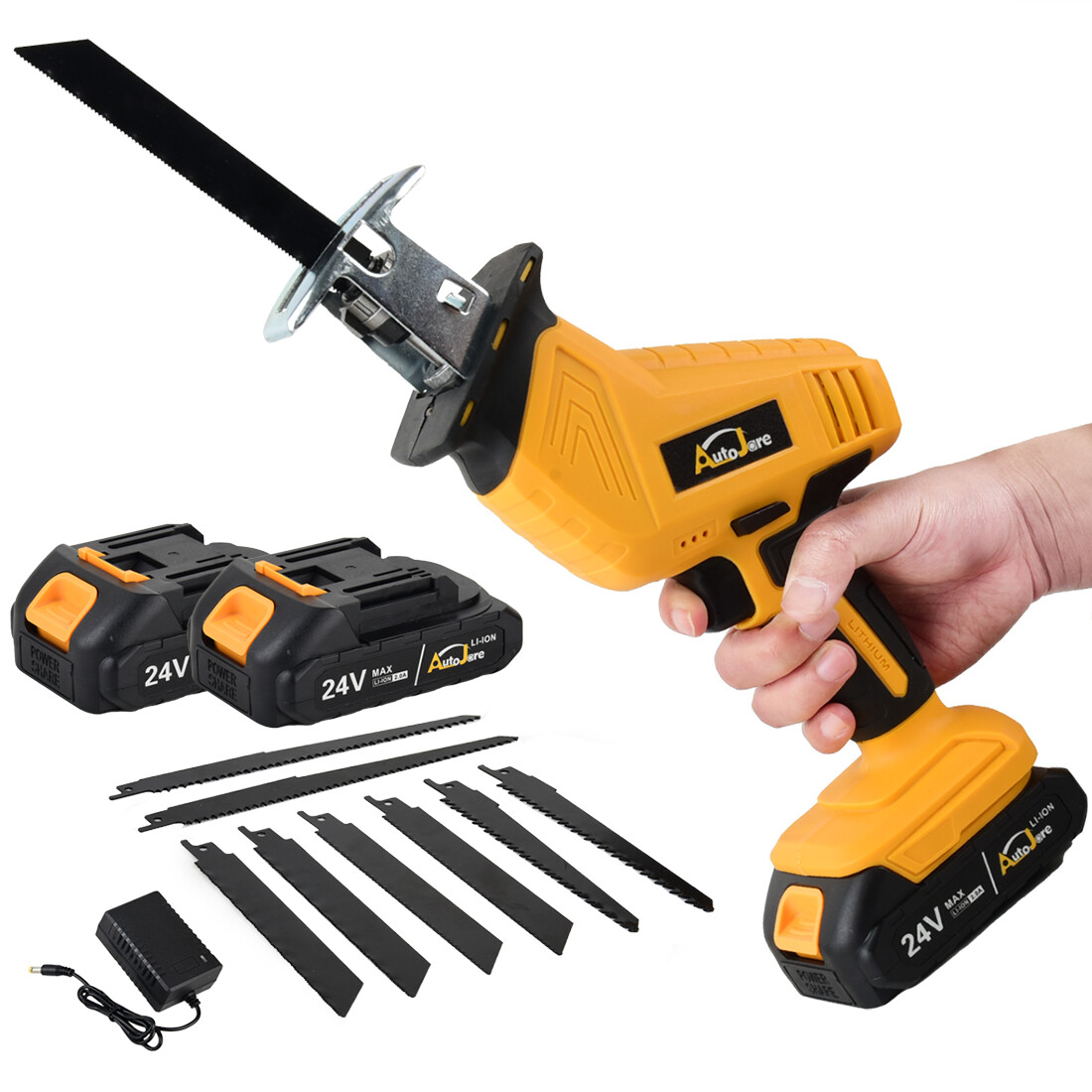 24V Cordless Reciprocating Saw Brushless with 2 Battery & Charger & 8 Saw Blade gallery