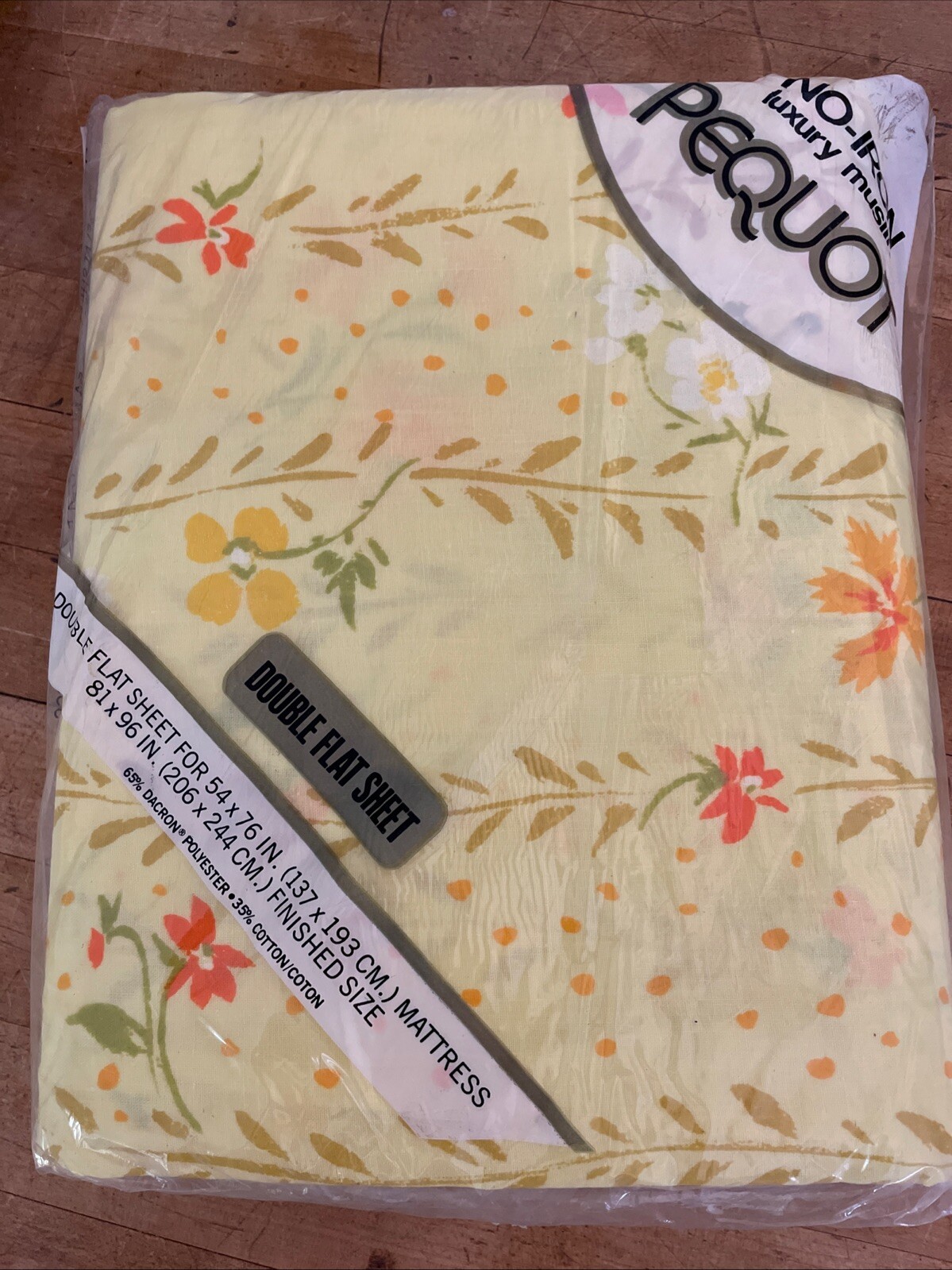 VTG Pequot Muslin Double Flat Sheet Good Morning Floral 81 X 96 Inch Cottagecore gallery