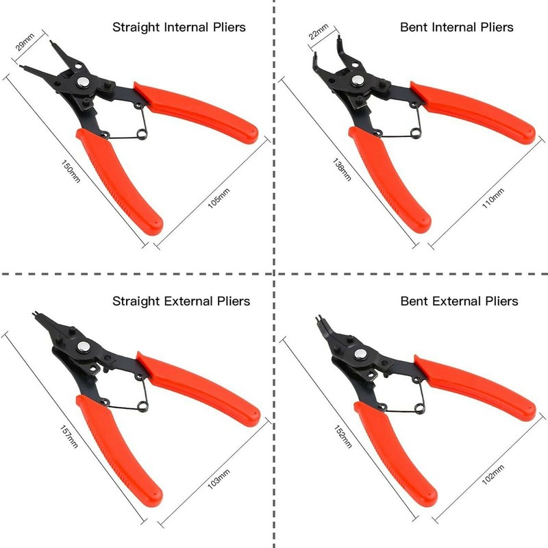 4 in 1 Snap Ring Pliers Plier Set Circlip Combination Retaining Clip Heavy Duty gallery