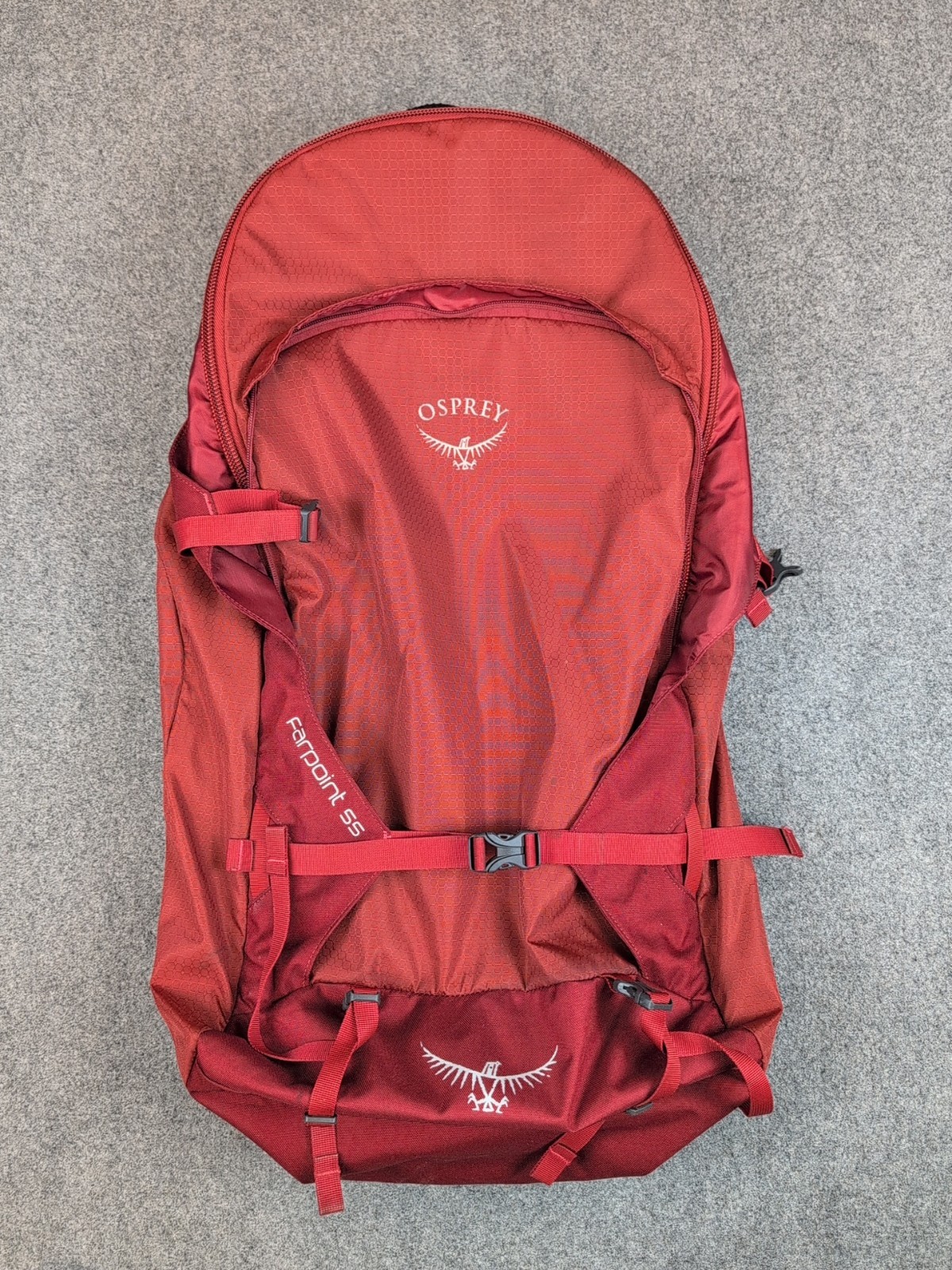 Osprey Farpoint 55 Backpack - Jasper Red - With NO Zip Off Daypack