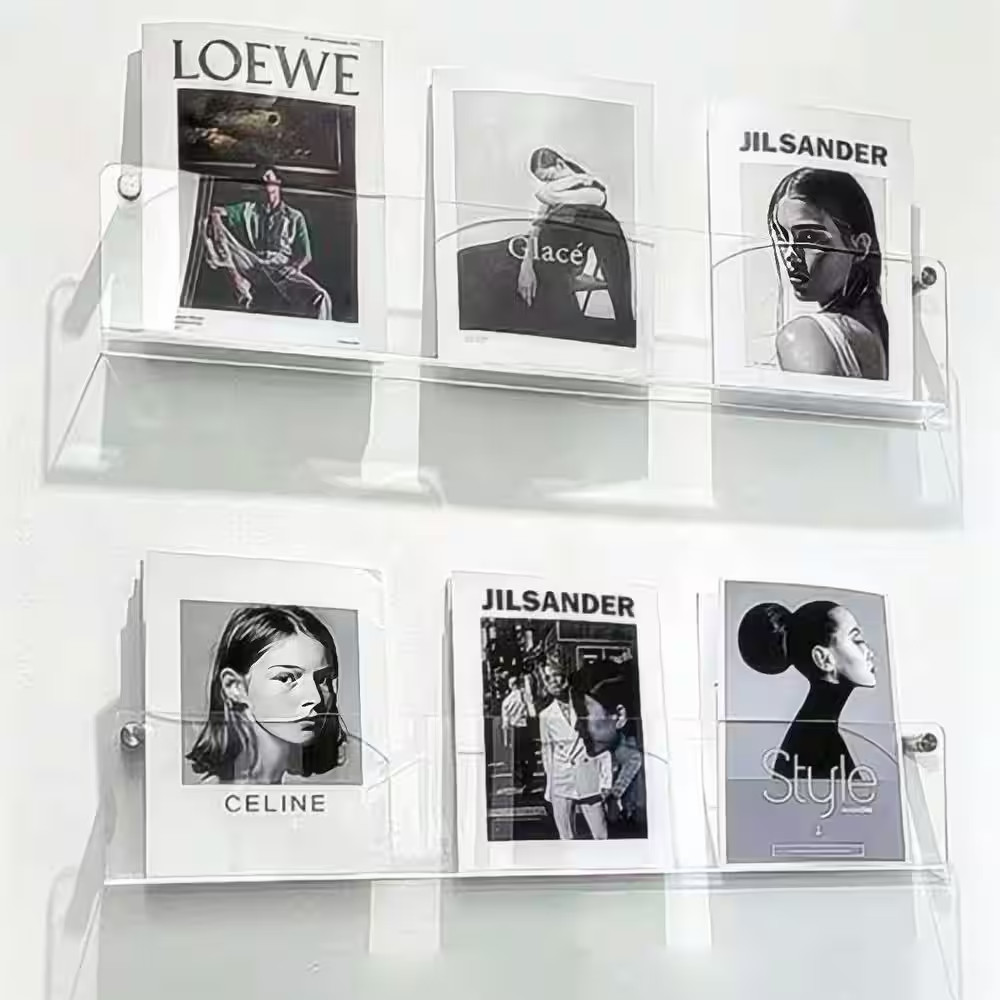 2 Pack Clear 23. 6 In. X 6 In. Plastic Wall Mount Magazine Rack gallery
