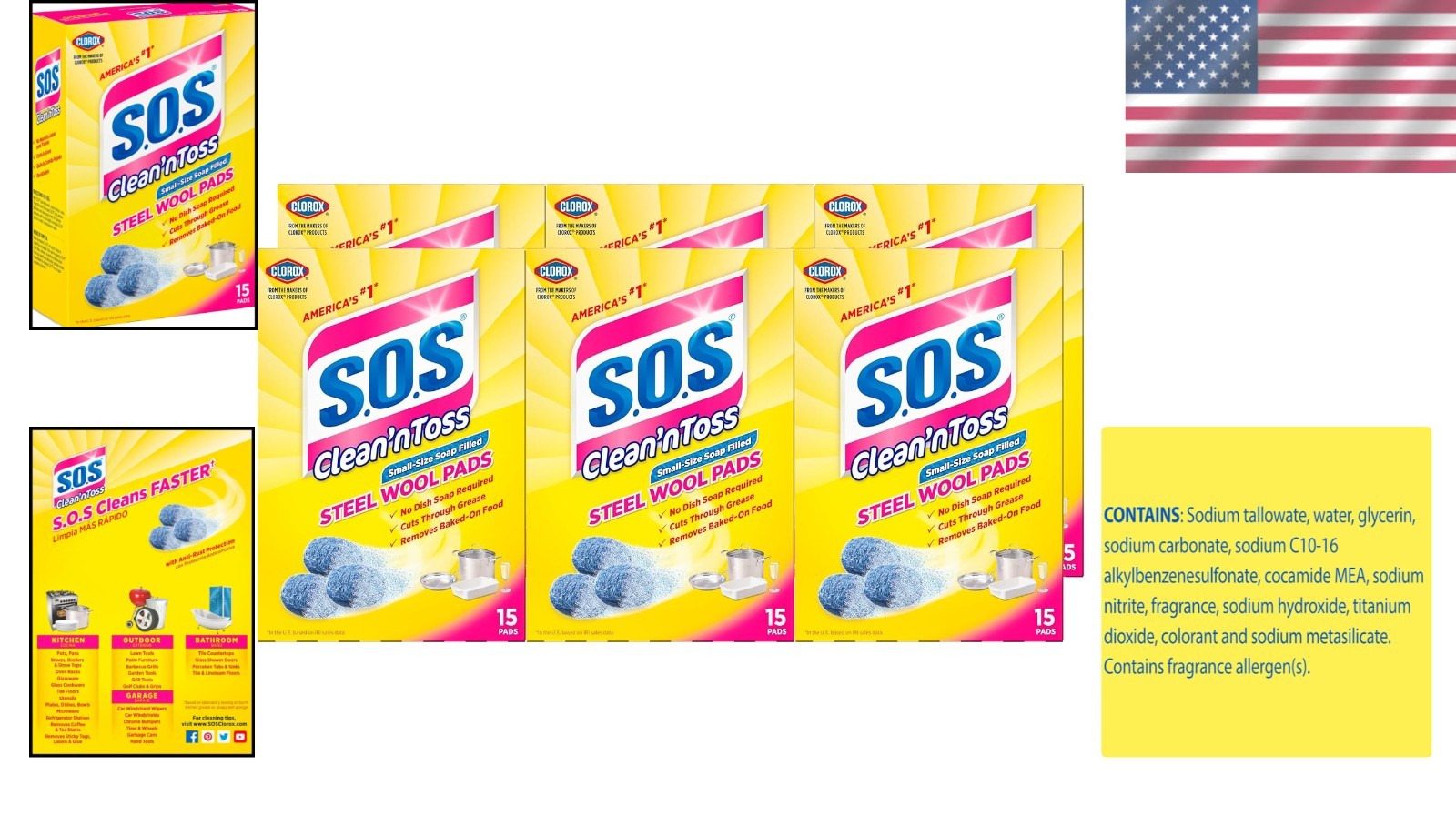 Convenient Steel Wool Soap Pads, 6 Packs gallery