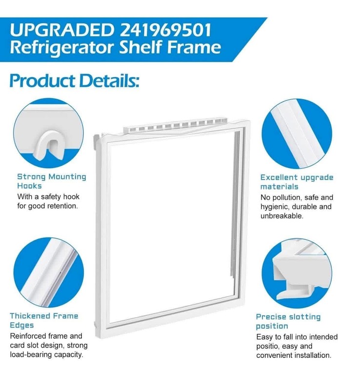 Refrigerator Shelf Frame Compatible with Frigidaire 241969501 Crisper Drawer Pan gallery