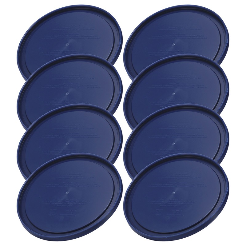 Pyrex 7402-PC Blue 6-7 Cup Round Plastic Storage Lid 8PK for Glass Bowl New gallery