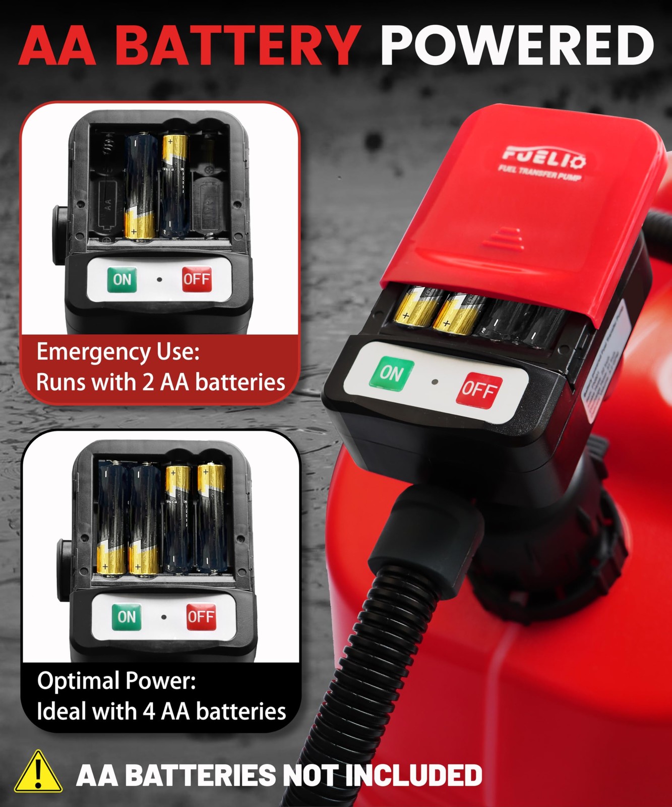 FUELIO Fuel Transfer Pump Battery Powered with Nozzle - Gas Pump For 5 Gallon... gallery