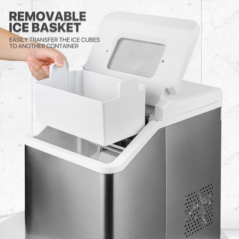 Countertop[SELF CLEANING]Cube Shape Ice Maker Machine 33lbs/24hrs w/Scoop+Handle gallery