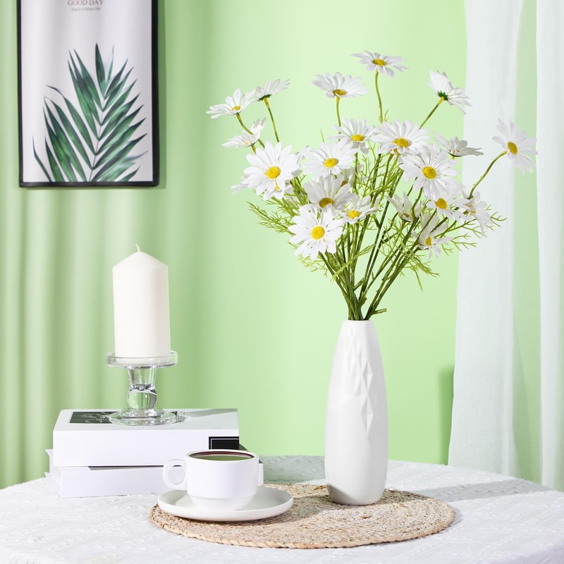 Composite Plastic Flower Vases Bulk White Small Tall Conic Floral 10 Pack gallery