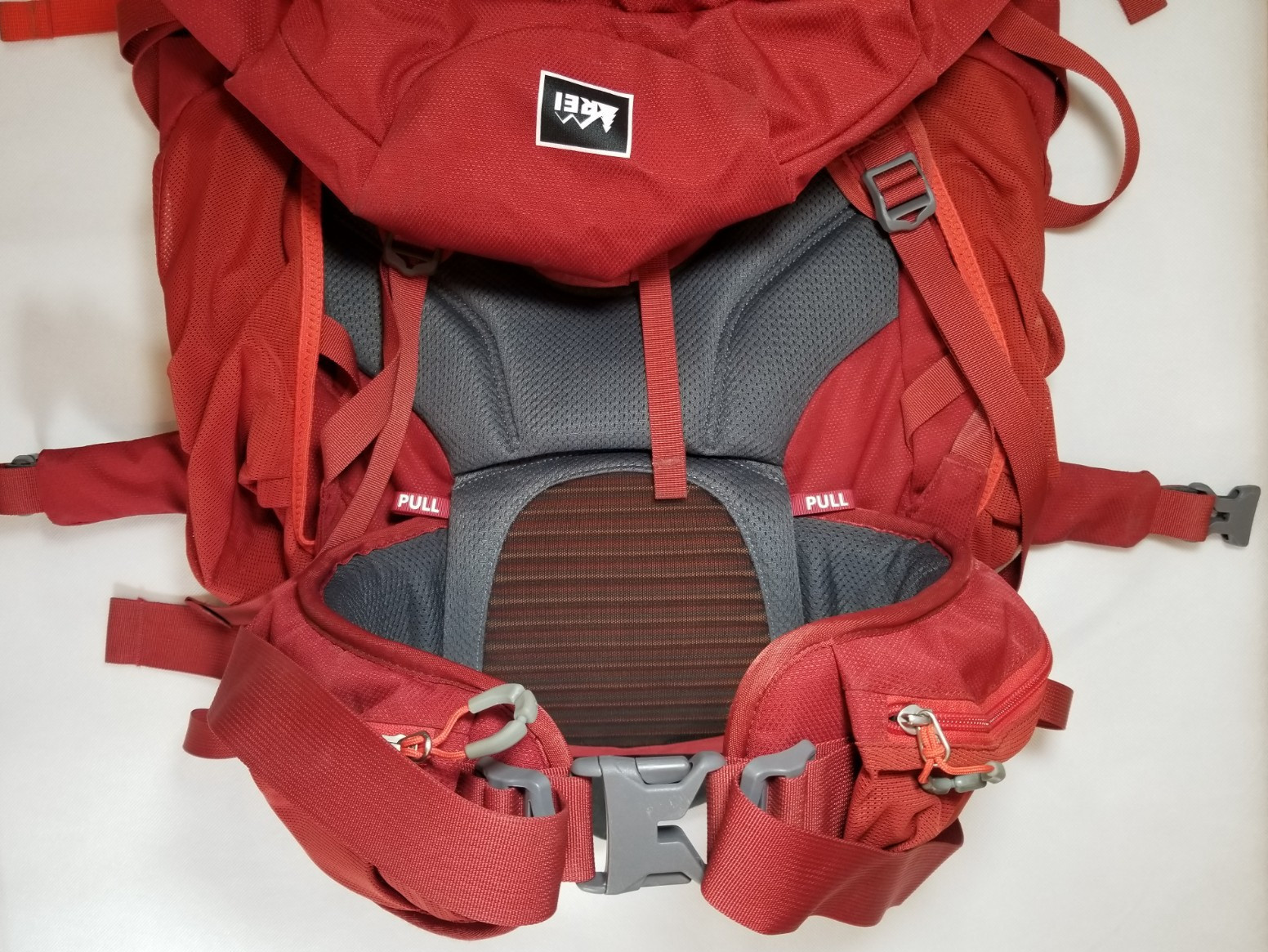 REI Yosemite 75 Hiking Backpack CCFLEXFIT - Red/Gray 4
