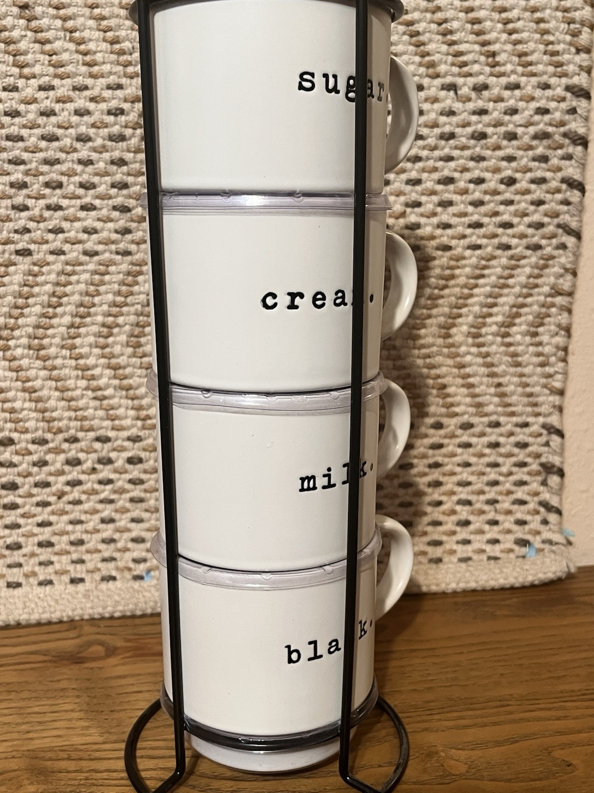 4 Cup 14oz Stackable Tower Mug Set with Metal Stand Nicole Miller New York gallery