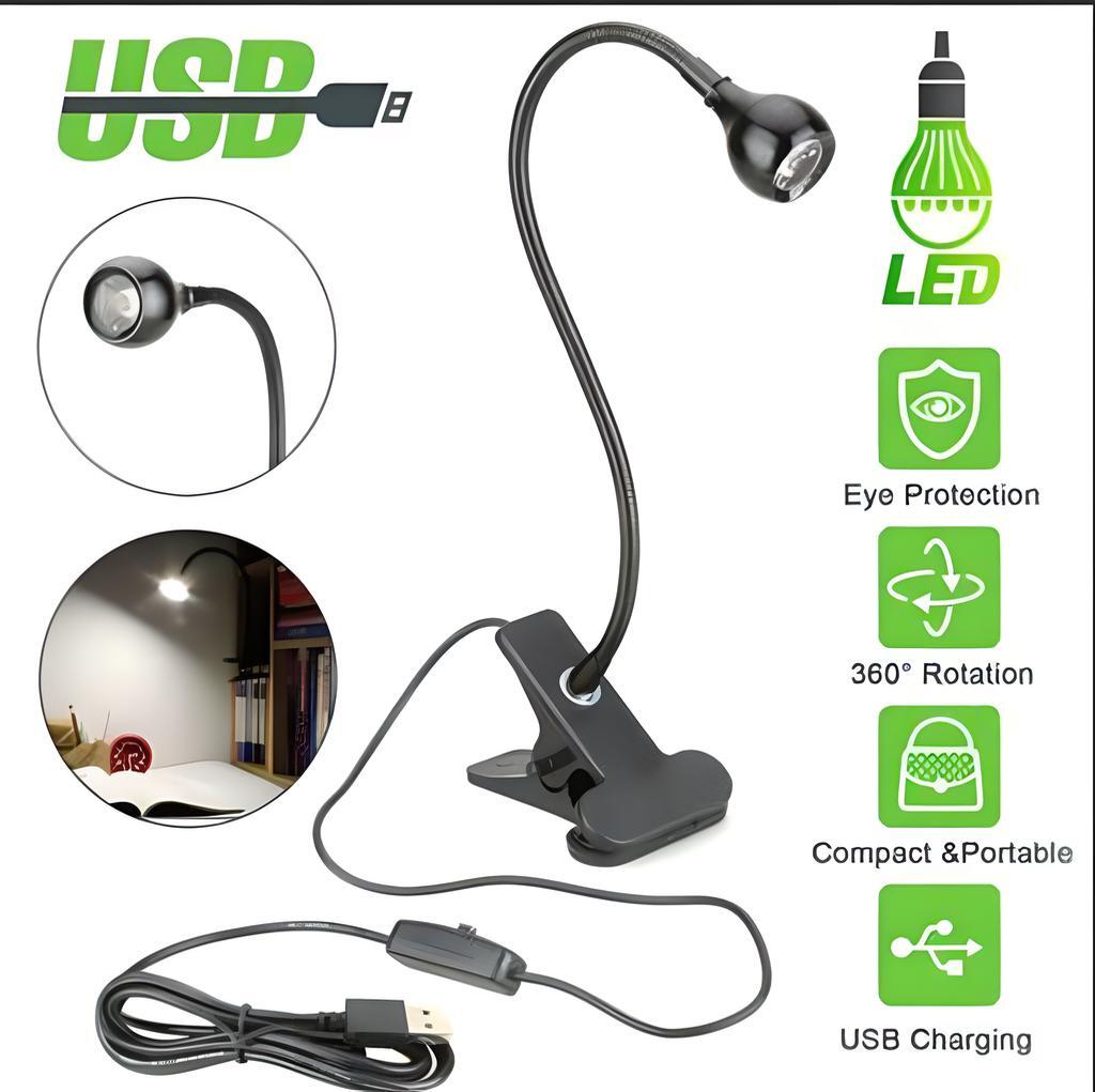 USB Flexible Reading LED Light Clip-on Beside Bed Desk Table Lamp Book Lamp gallery