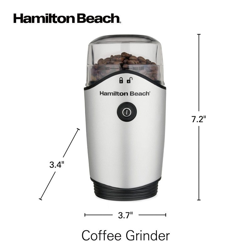 Hamilton Beach Electric Coffee Grinder 12 Cups Silver Burr Mill Fresh Brew gallery