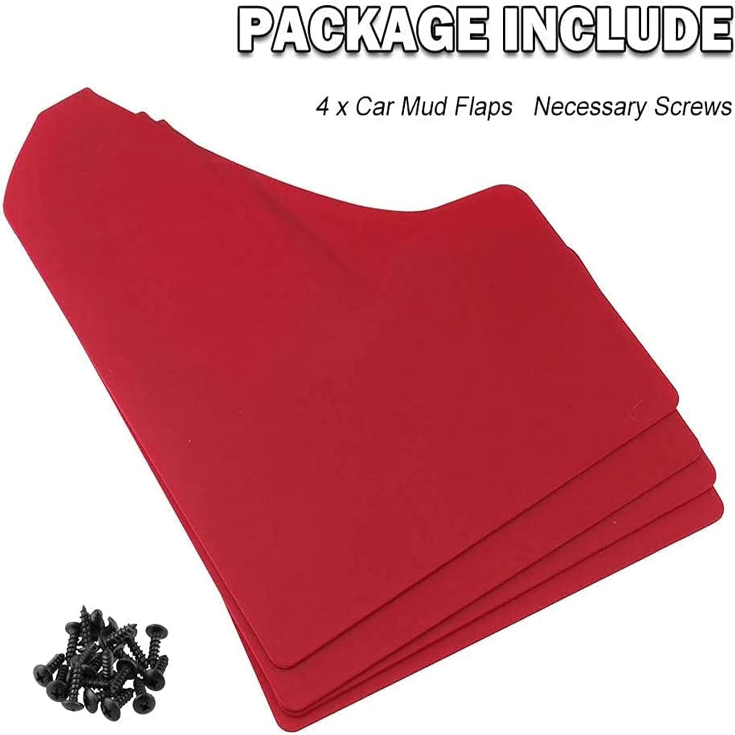 Car Mud Flaps Universal Fit Red Splash Guards (4 Pack) Fender, with Color: Red gallery