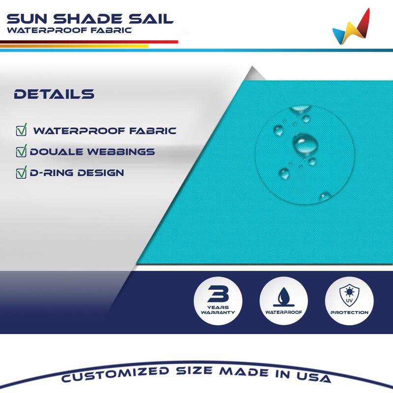 Waterproof Turquoise Right Triangle Sun Shade Sail Outdoor Canopy Awning Patio gallery