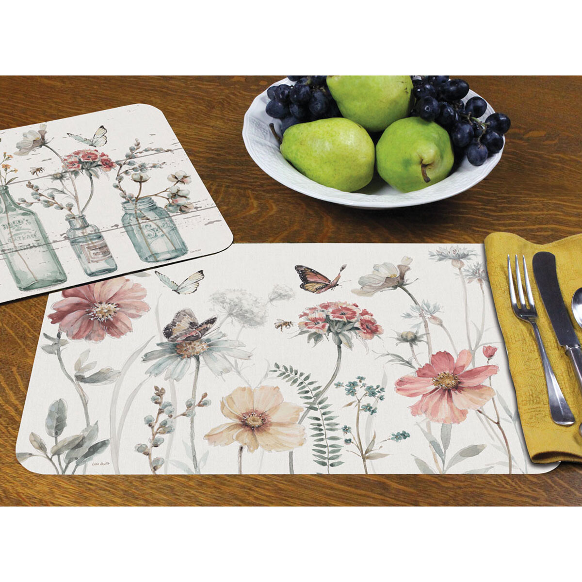 Wipe Clean Reversible Placemats - Set of 4 - A Country Weekend gallery