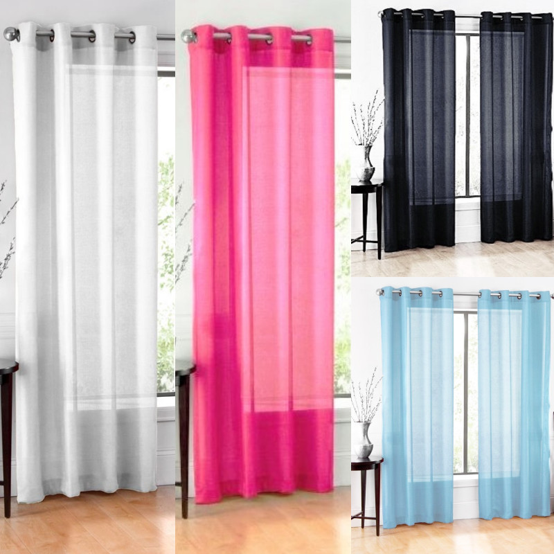 SOLID Window Curtains 6 Bronze Nickel Finish Grommets Linen or Sheer gallery