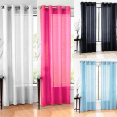 SOLID Window Curtains 6 Bronze Nickel Finish Grommets Linen or Sheer