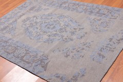 5’3″ x 7’5″ Handmade Erased pattern Wool Loop & Cut pile Area Rug AOR9847 Taupe