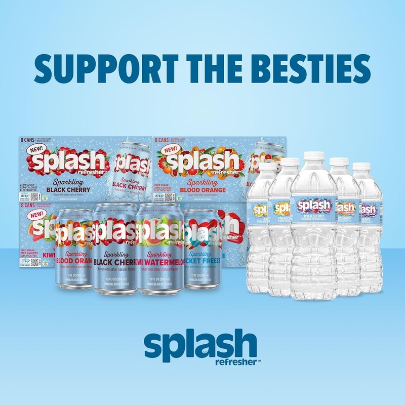 Splash Refresher Sparkling Water - 12 Fl Oz (Pack of 8) (Select Your Flavor) gallery