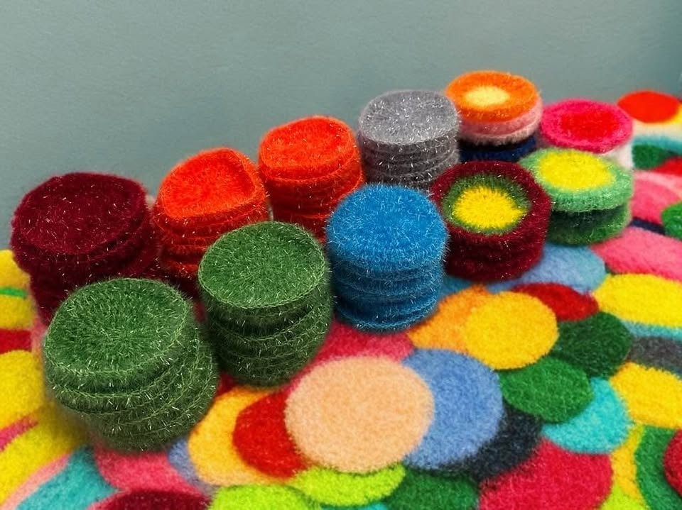 10ct 100% Handmade Crochet Reusable/Washable Multicolor Dish Sponge/Scrubbies gallery