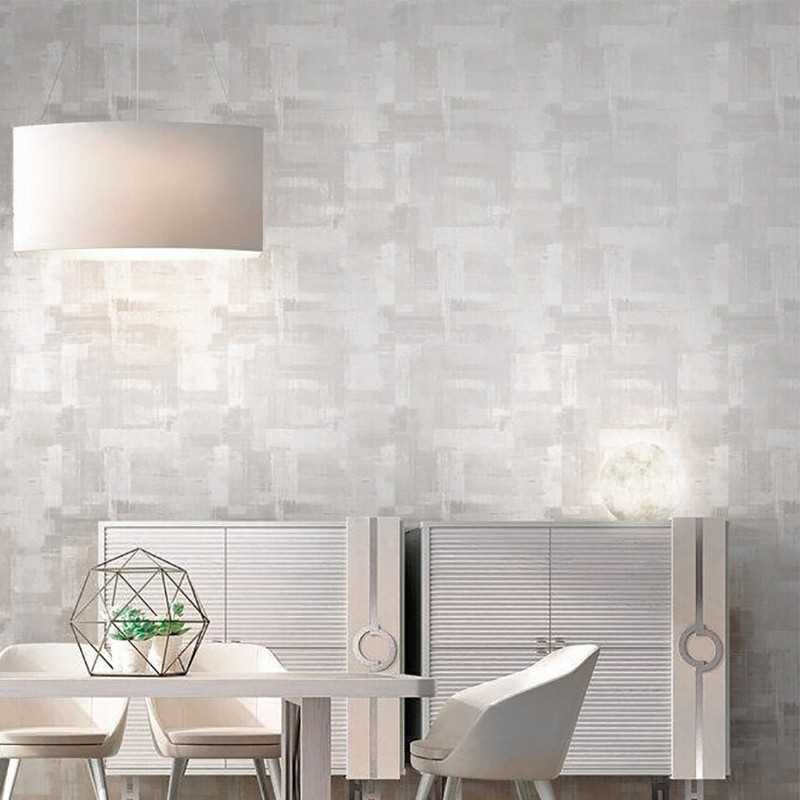 Grayish tan off white metallic Rusted faux concrete plaster textured wallpaper gallery