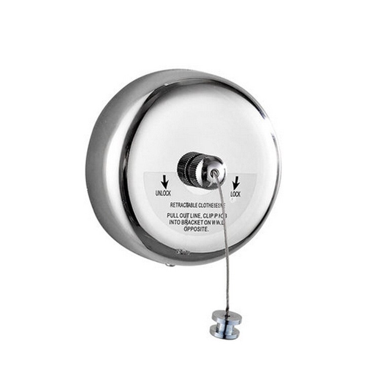9ft Retractable Clothesline In/ Outdoor Hanging load-bearing 11lb Screw Fixation gallery