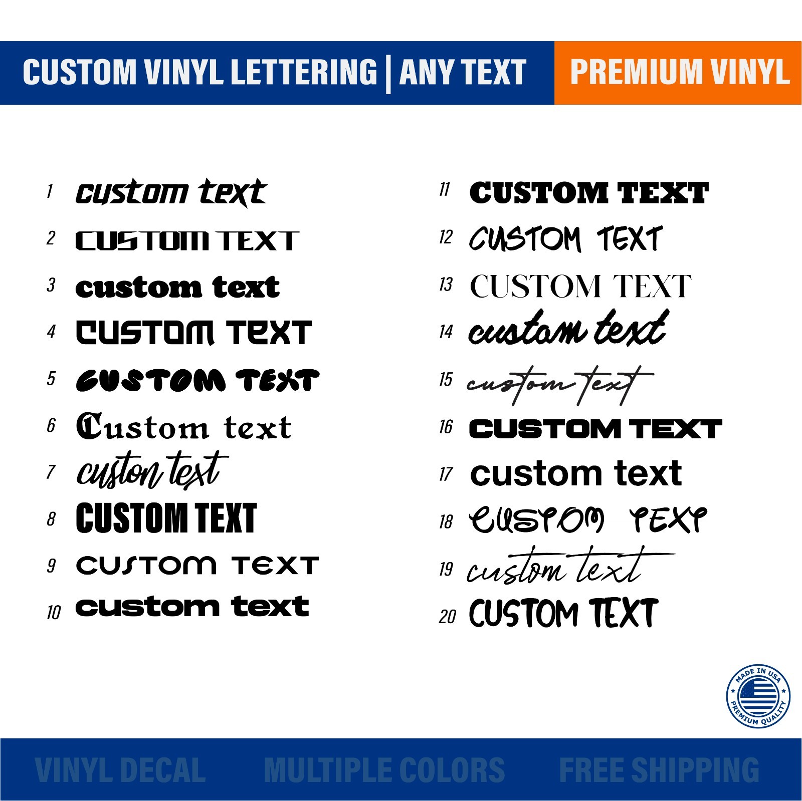 Custom Text Vinyl Lettering | Any Text Name | Premium Vinyl Decal Sticker gallery