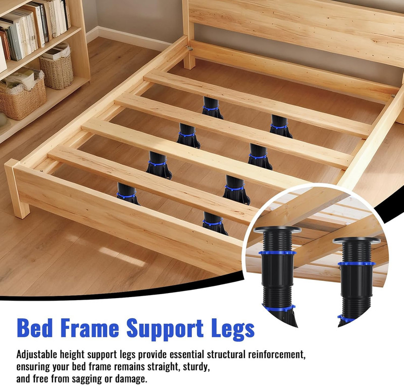 8PCS Adjustable Height Bed Support Legs 8.4-13.5 Inch, Bed Frame Support Legs fo gallery