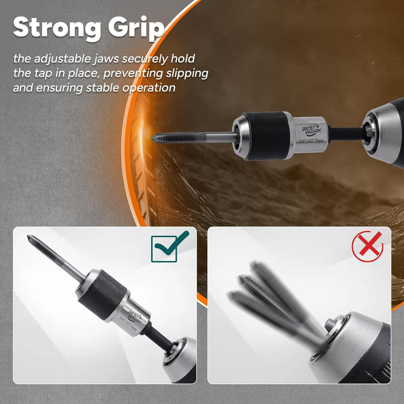 3Pcs Adjustable Tap Socket Set, 3/8" Drive Tap Handle Tool, Tap Holder for Reame gallery