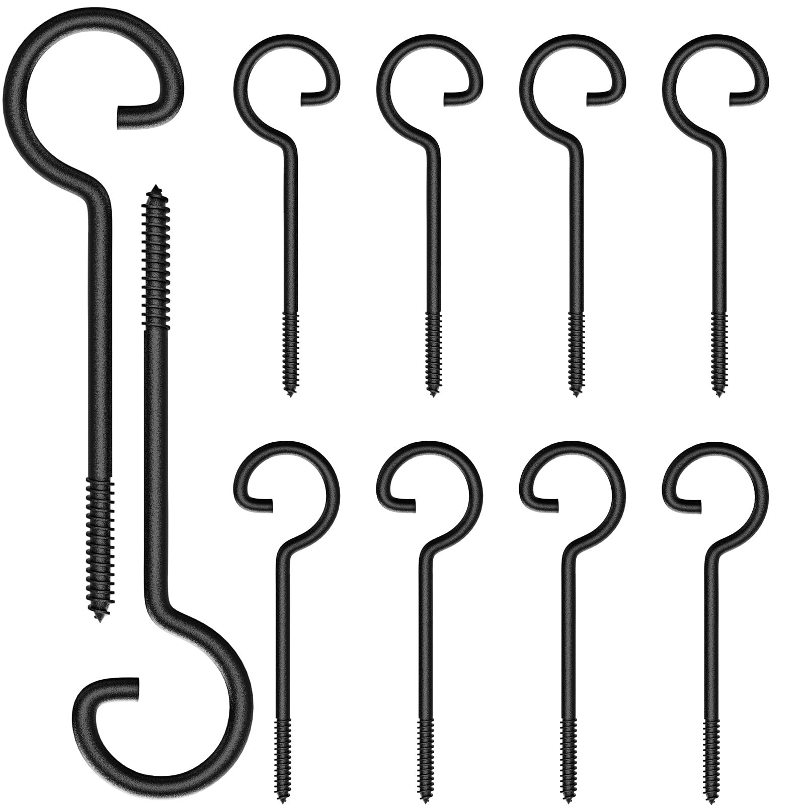 10Pcs Black 6in Rustic Metal Screw-in Ceiling Hooks, 35 lbs Capacity, 10 Count gallery