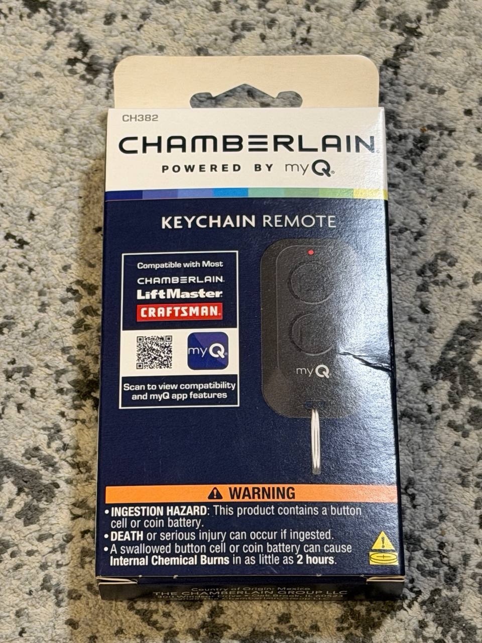 Chamberlain Garage Door Mini Keychain Remote Model CH382 (6559) gallery