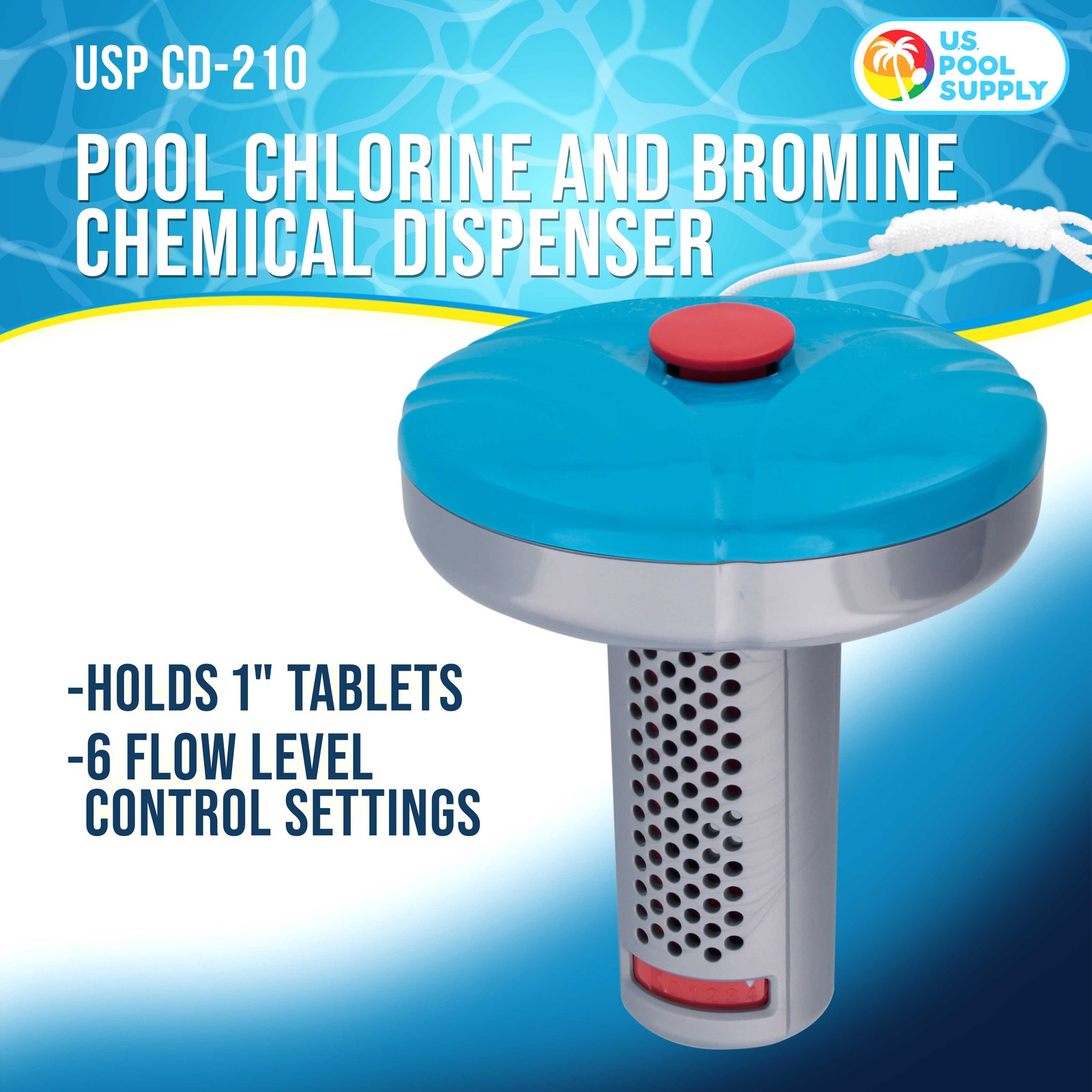 Floating Spa, Hot Tub, Pool Chlorine & Bromine Chemical Dispenser, 6 Settings gallery