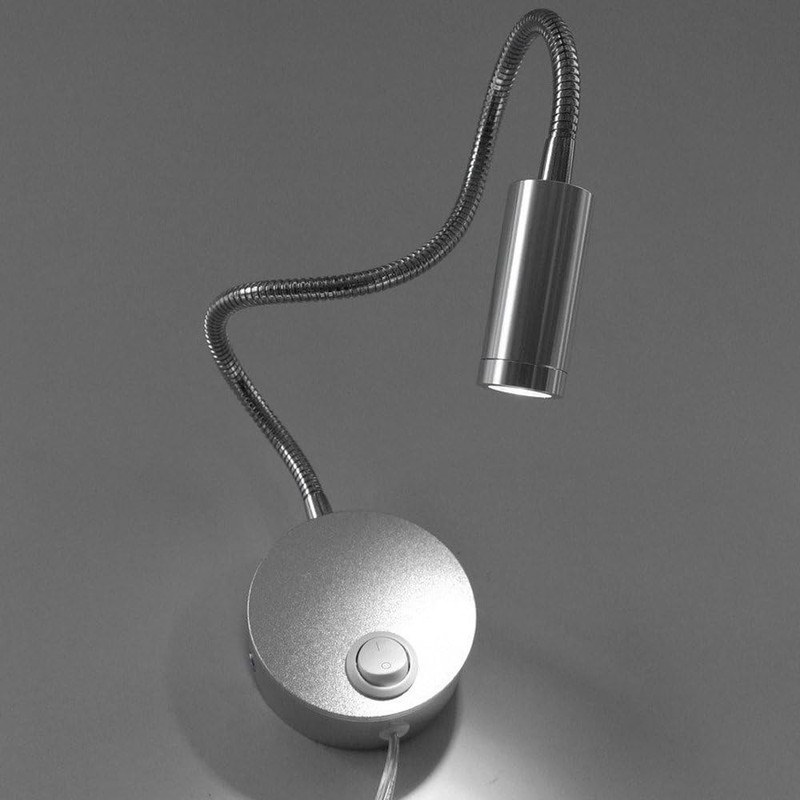 3W Wall Mounted Reading Light Flexible Gooseneck LED Sconce Lamp with Plug & Swi gallery