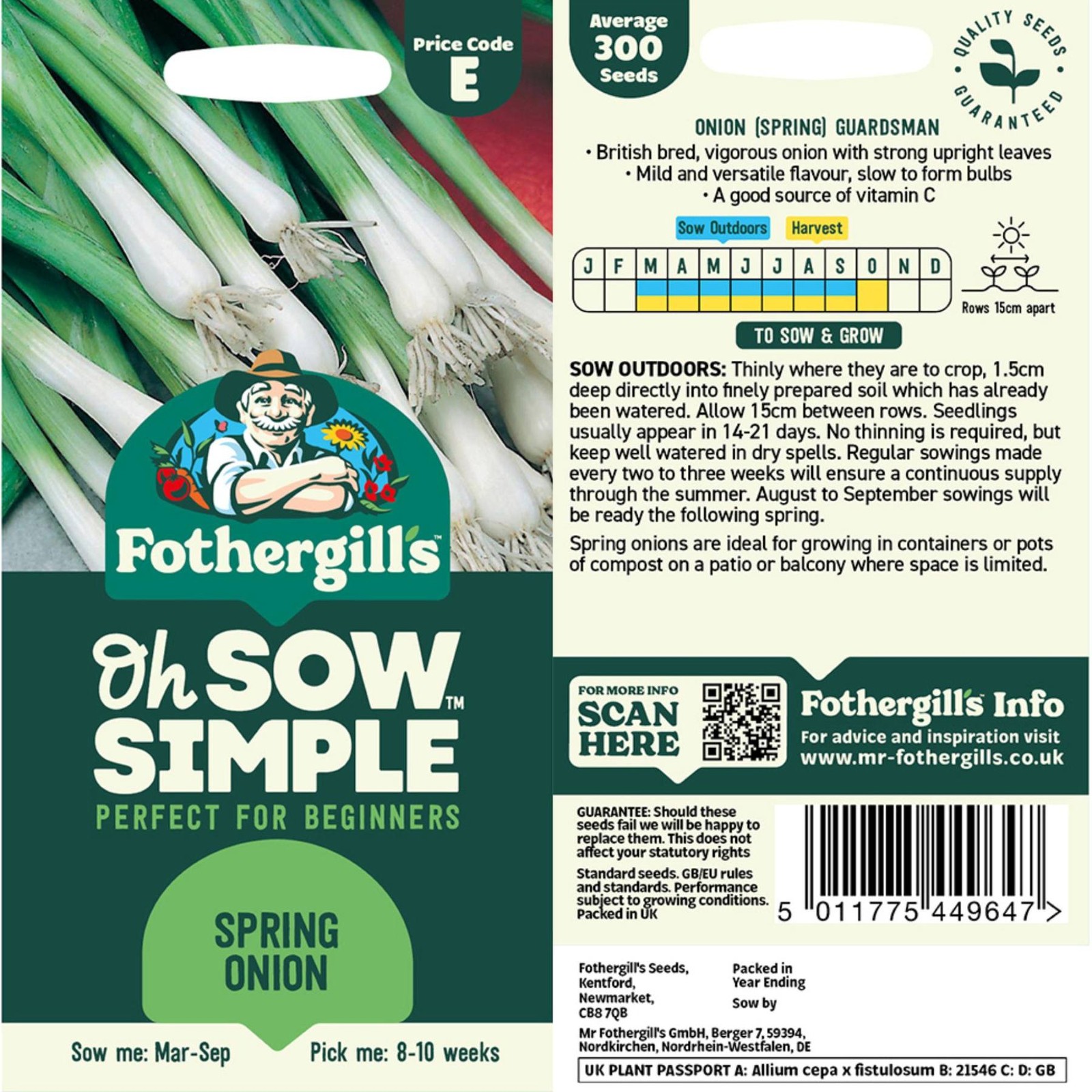 Mr. Fothergill's Spring Onion Seed Oh Sow Simple, Easy to Grow gallery