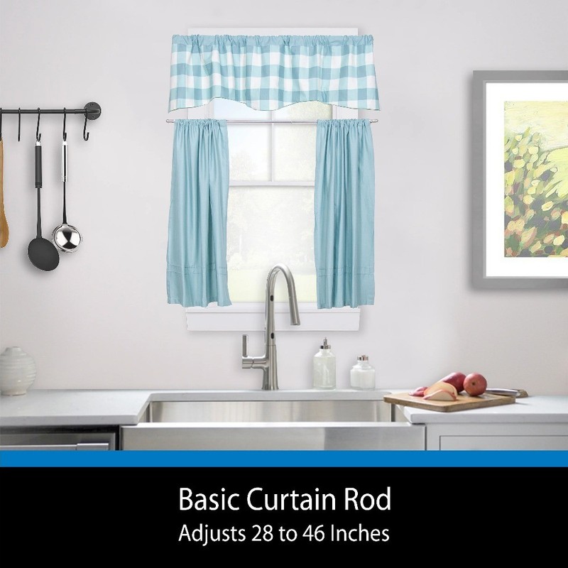(6 pack)2"Basic Metal Wrap Around Adjustable Curtain Rod,28-46"Adjustable Length gallery