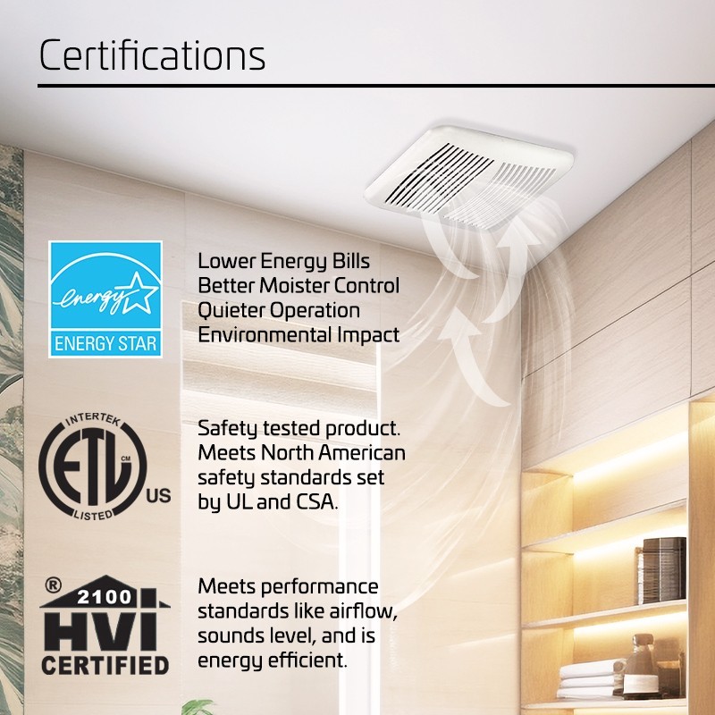 150 CFM ACiQ Select Efficient Bathroom DC Exhaust Fan, Quiet Ceiling/Wall Venter gallery