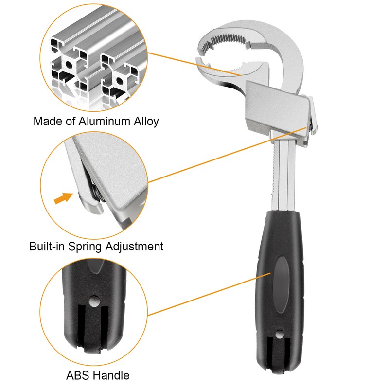 Universal Open End Wrench Adjustable Wrench for Bathroom Plumbing Sink Repair gallery