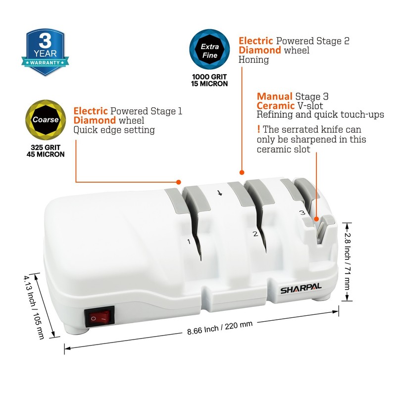 SHARPAL 198H Electric Knife Sharpener - 3 Stage Professional Knife Sharpener gallery