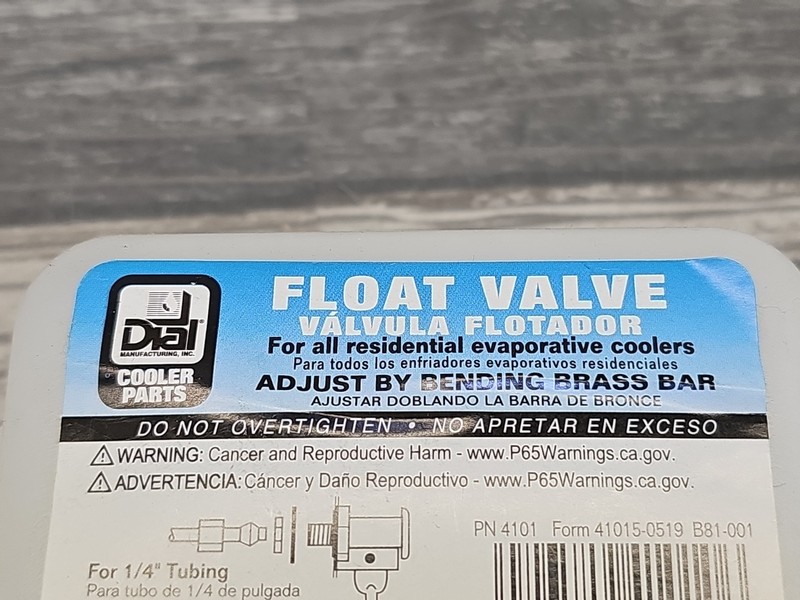 Dial Evaporative Cooler Float Valve for 1/4" Tubing Plastic & Brass (4101) [D5] gallery