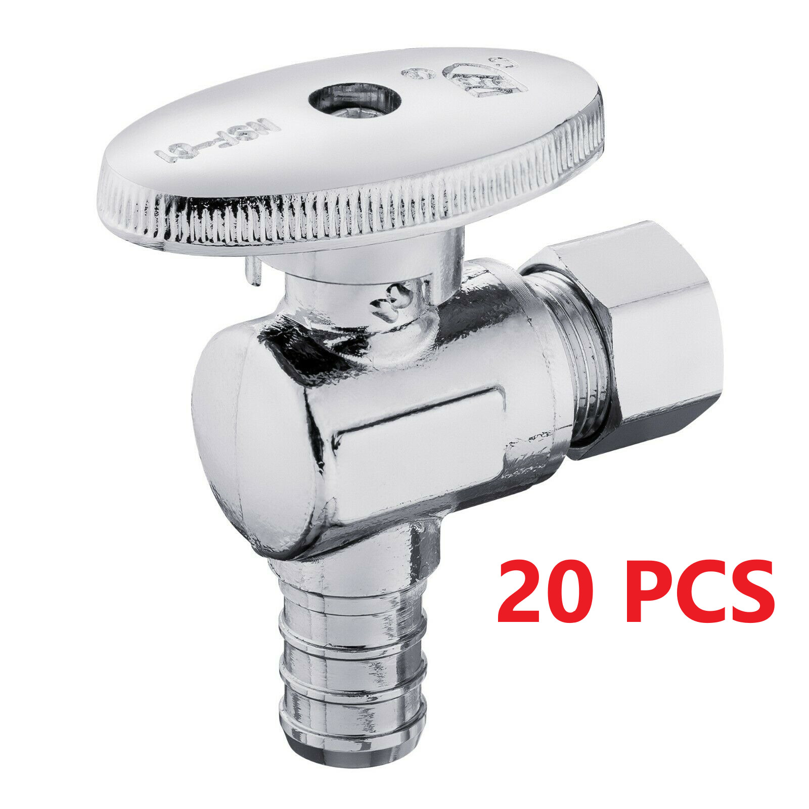 EFIELD 20PCS 1/2 Inch Pex X 3/8 Inch OD Brass 1/4 Turn Angle Stop Valve ,NoLead gallery