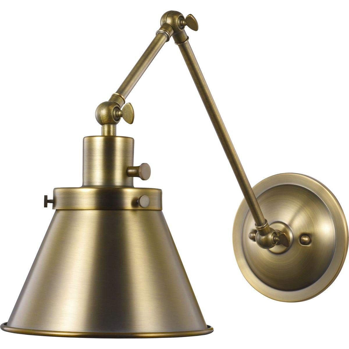 Progress Lighting Hinton Collection Vintage Brass Swing Arm Wall Light gallery