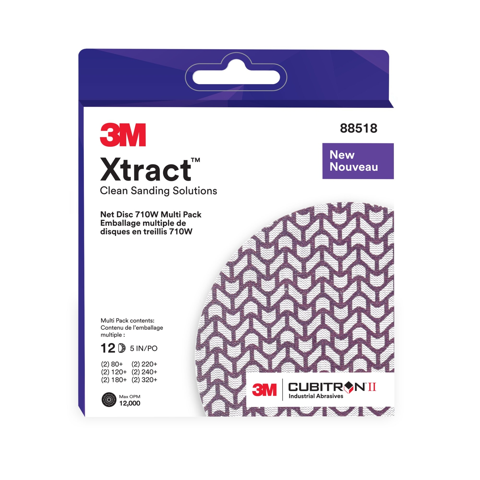 3M Xtract Cubitron II Net Disc 710W, Multi-Grade, 5 in x NH, Die 500X gallery