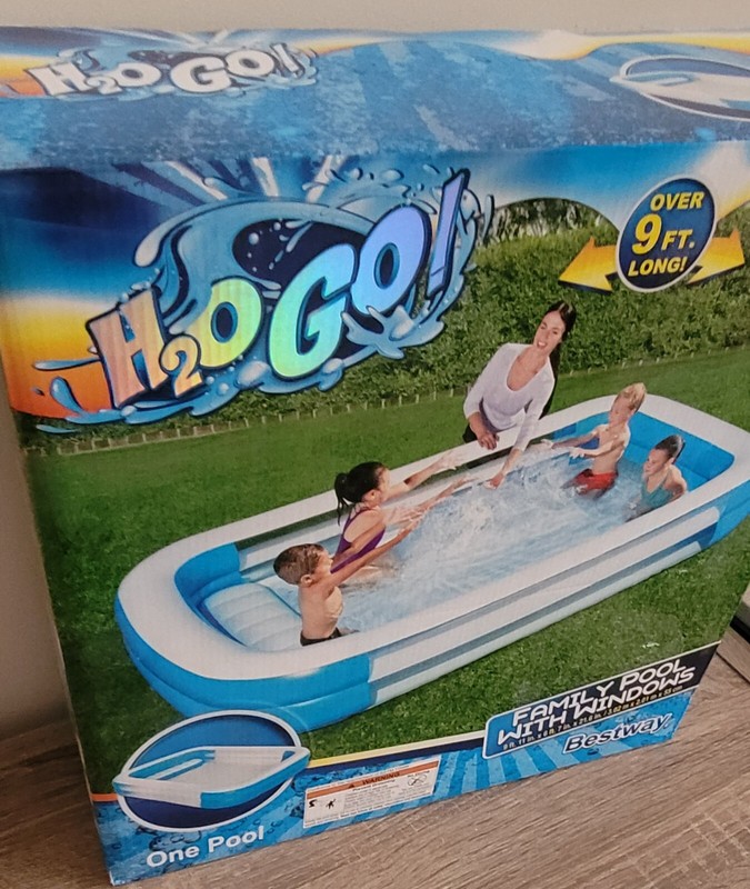 Bestway H2OGO! Inflatable Rectangular Family Pool w/ Safety Windows ~10ft Long gallery