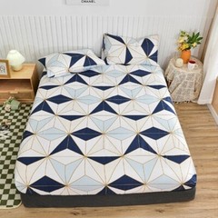 Fitted Bed Sheet with Elastic Flower Printed Bed Cover Printed Mattress Cover