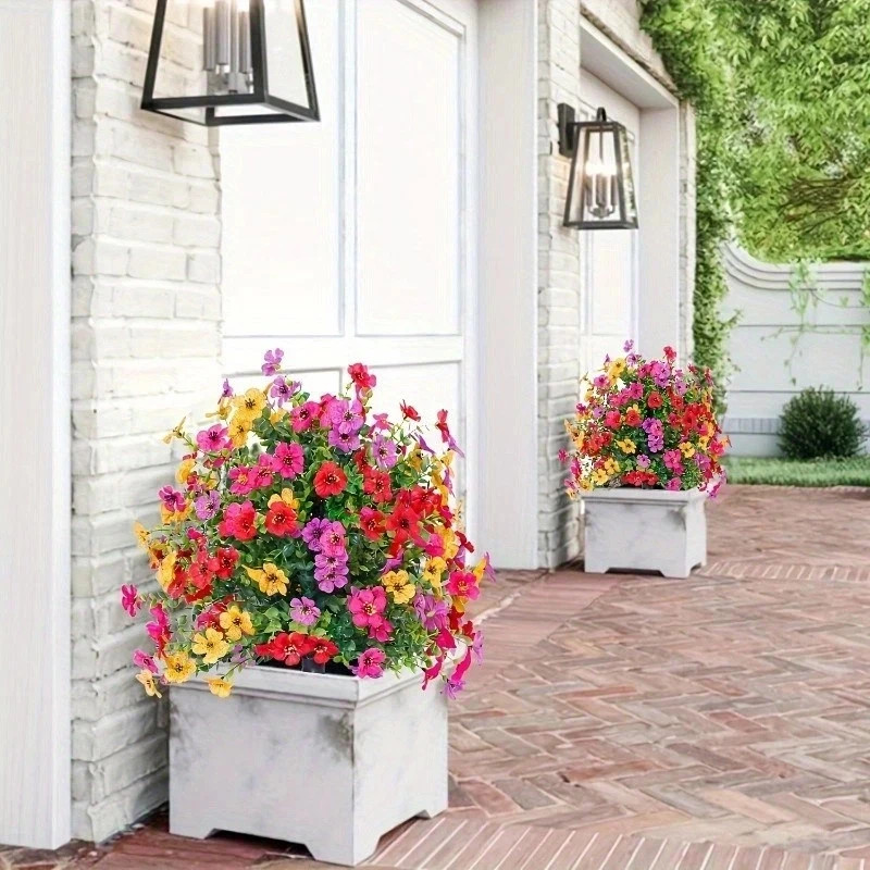 Artificial Violet Flowers with Ground Spike Fake Plants Garden Patio Yard Decor gallery