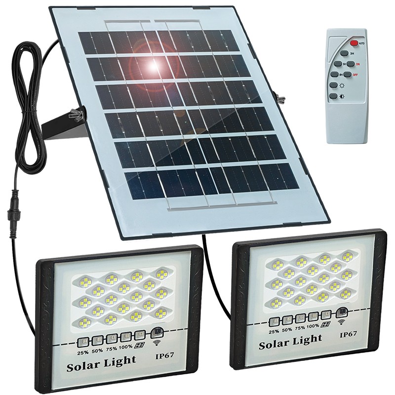 Solar Powered LED Double Lights Garage Shed Light Garden Indoor Outdoor Garage gallery